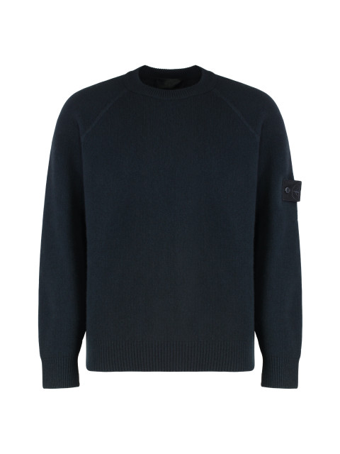 Sweater with crew neck in cashmere