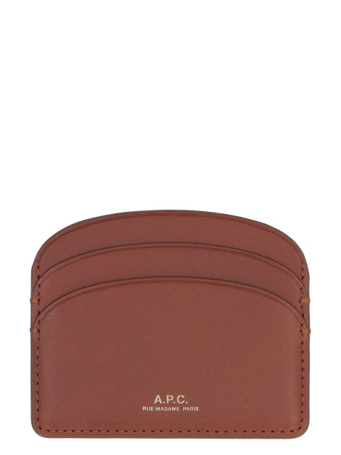 Logo detail leather card holder