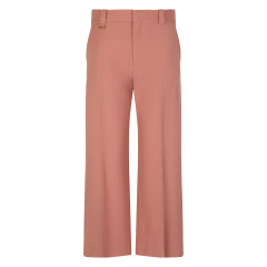Flared pants in wool gabardine