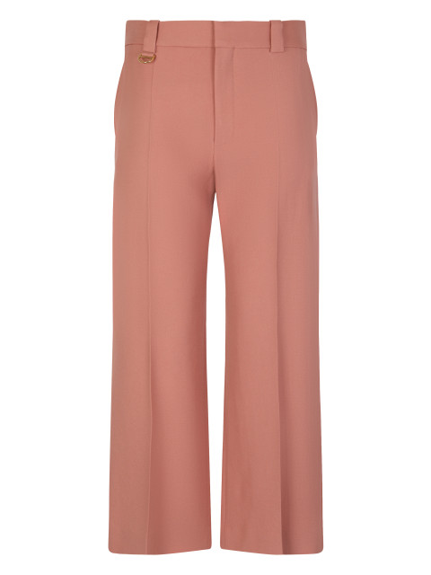 Flared pants in wool gabardine