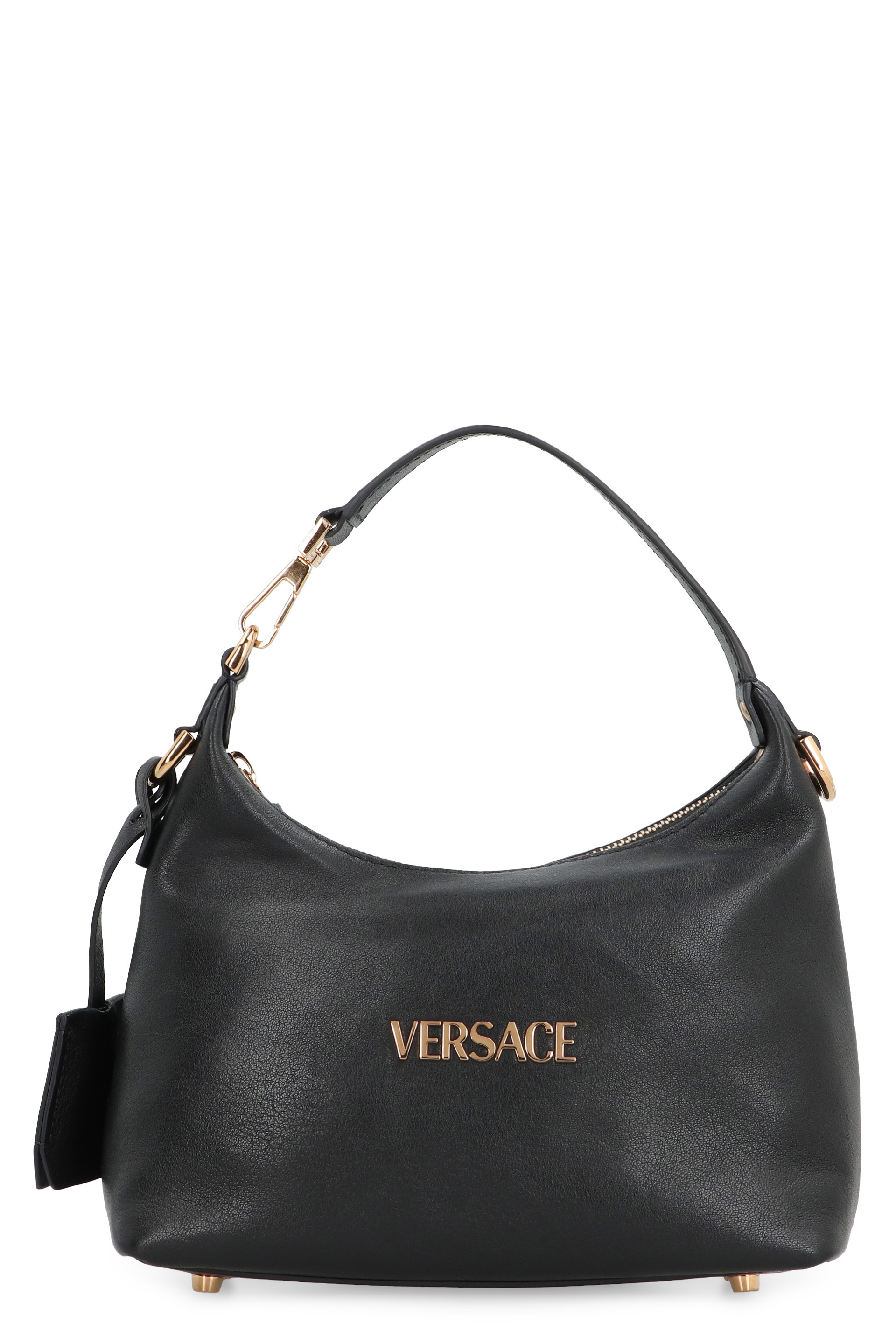 Versace Tag hobo bag in leather with embossed logo