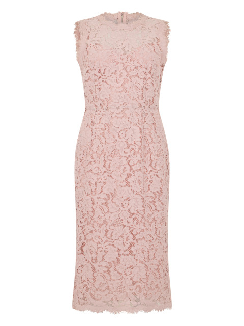 Dress in mixed lace cotton and viscose