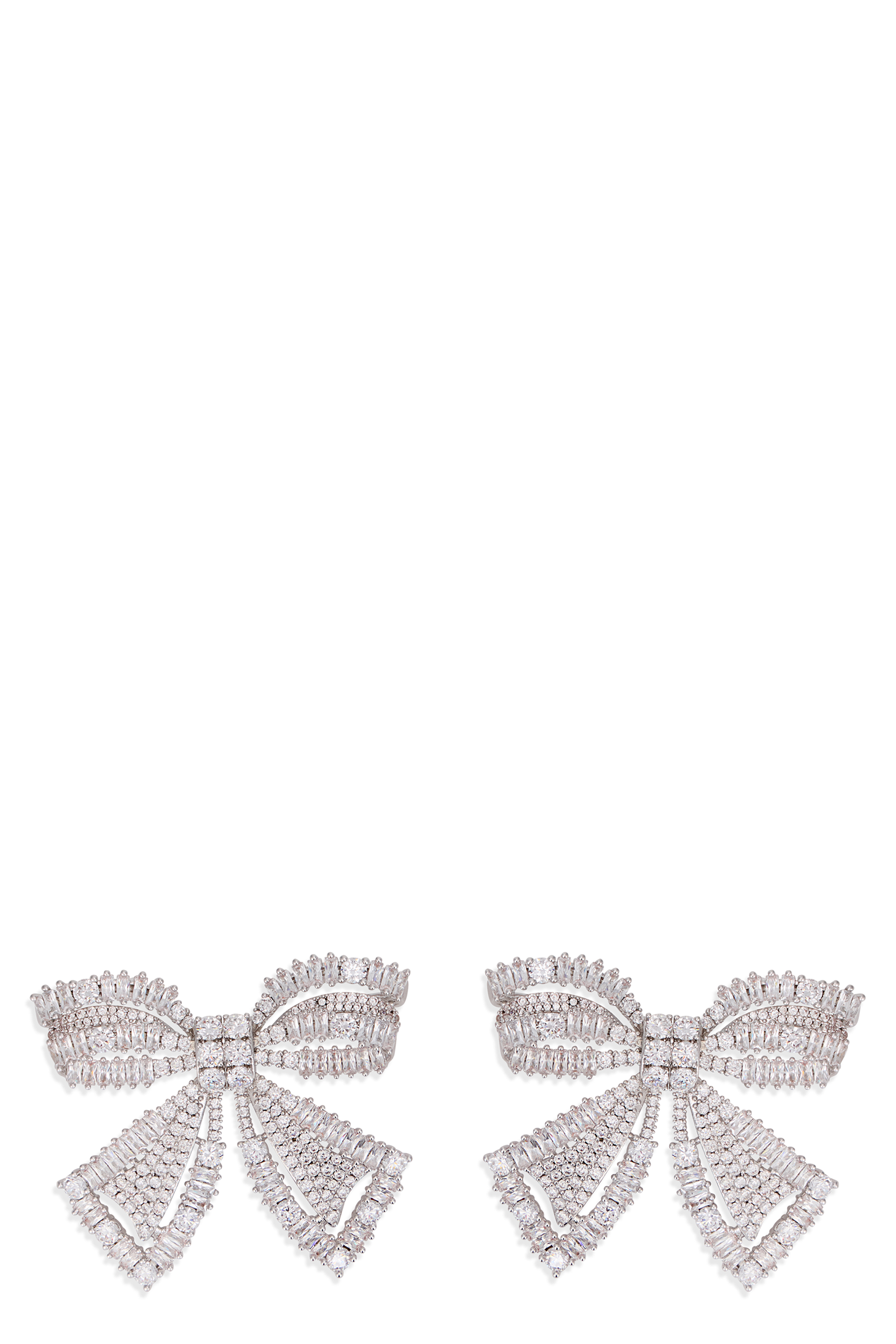 Bow earrings with crystals