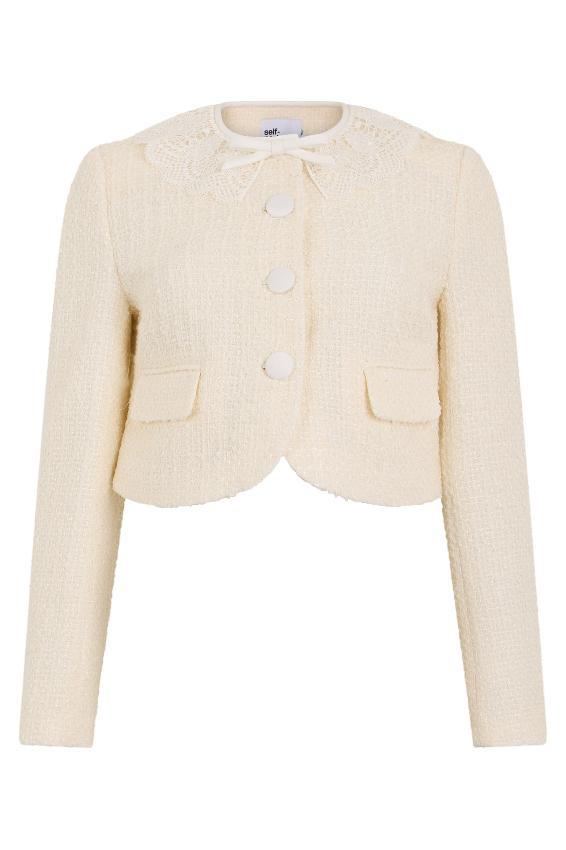 Bouclé jacket with lace collar