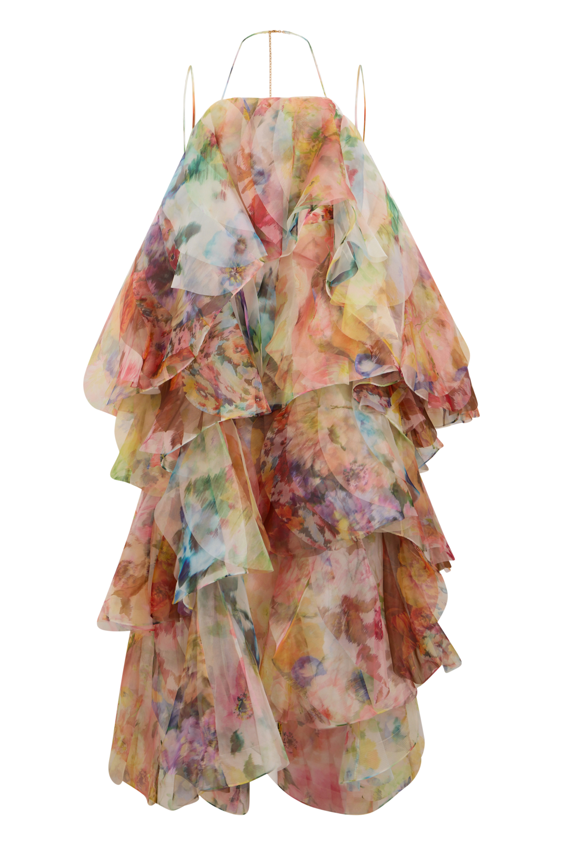 Midi dress with ruffle Luna Spliced