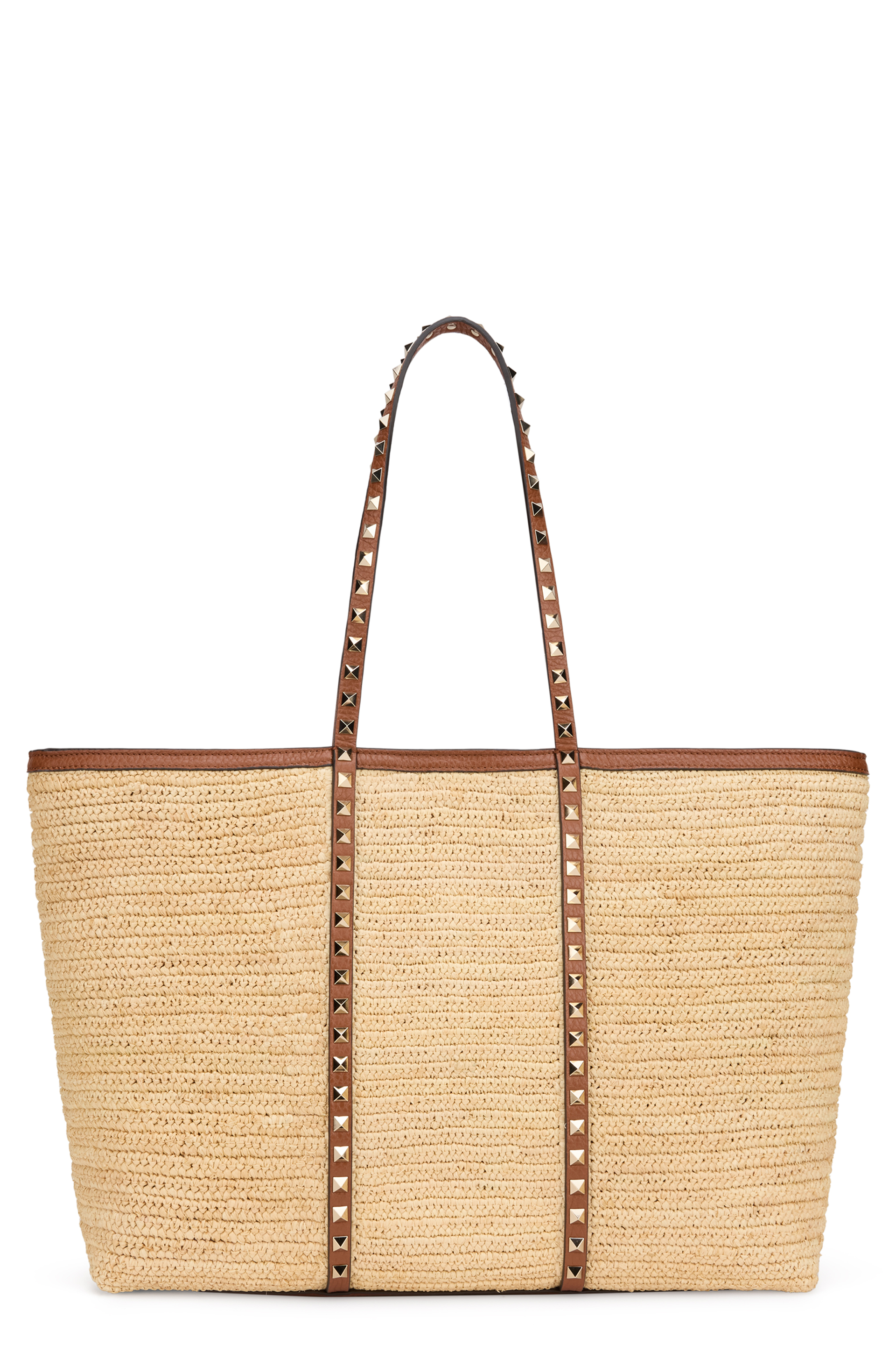 Rockstud bag in raffia