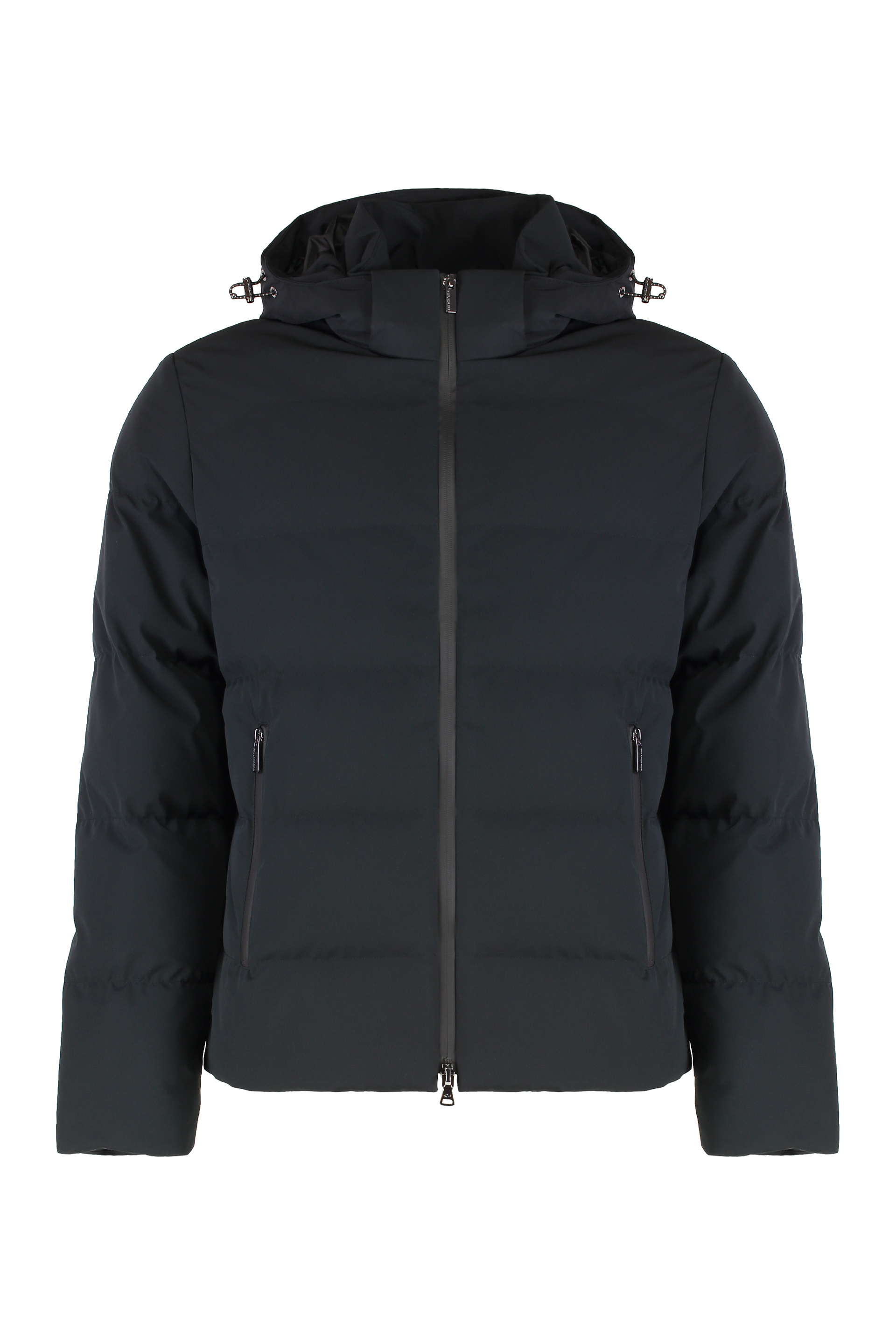 Hooded short down jacket