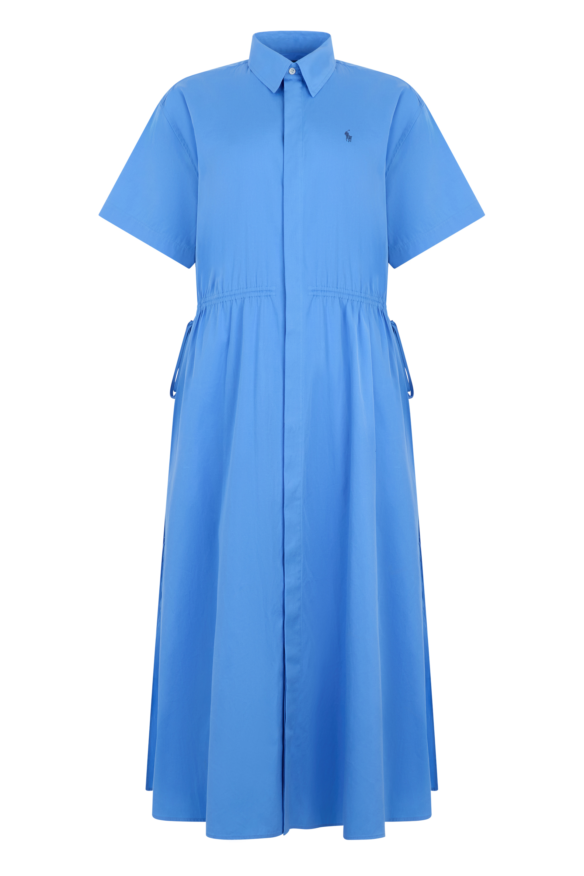 Midi dress with drawstring