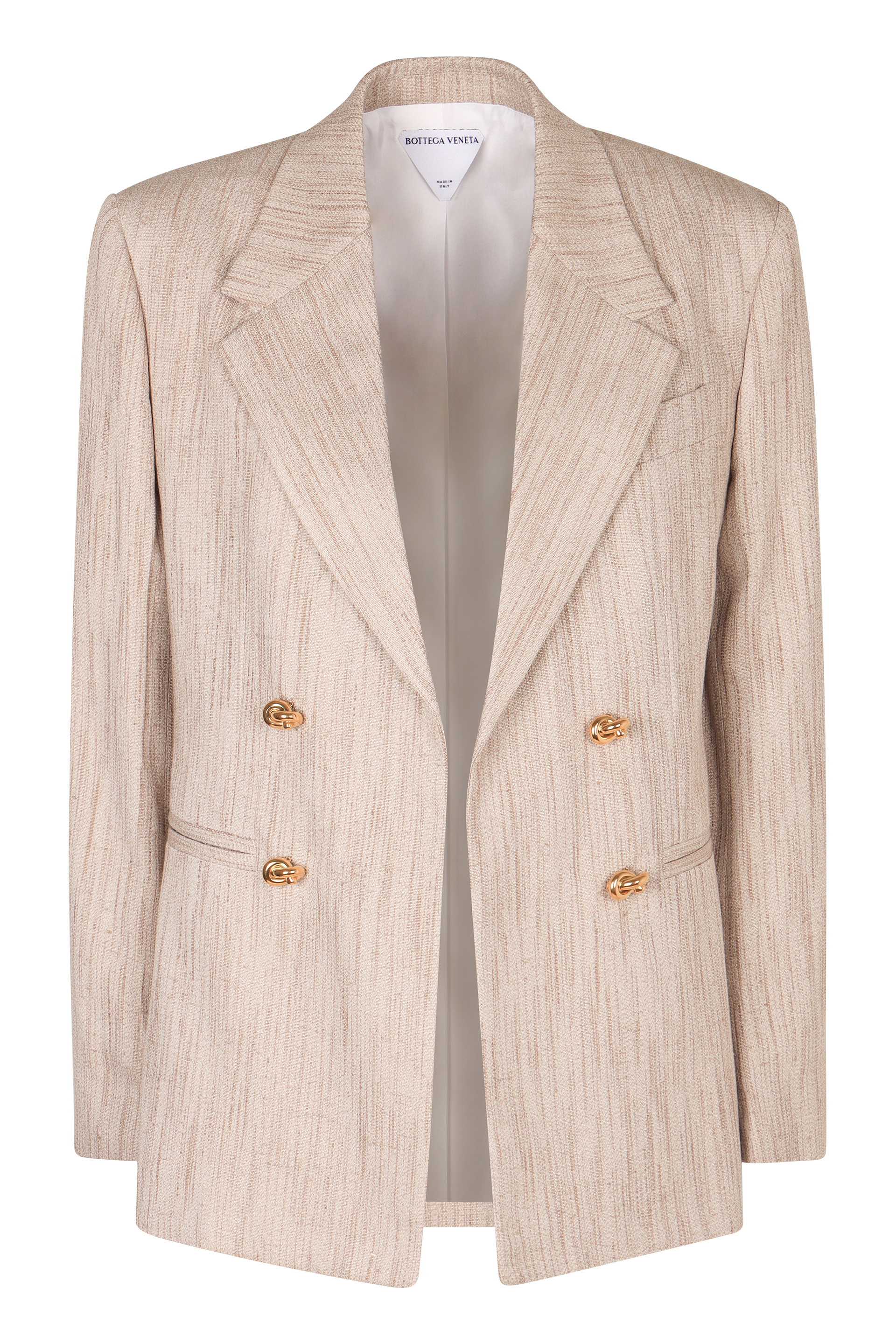 Double-breasted viscose and silk jacket