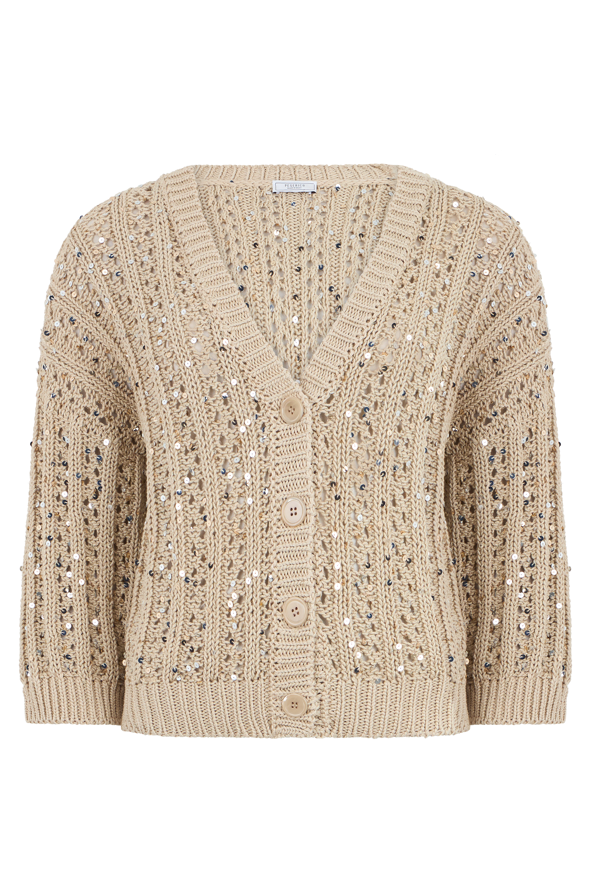 Cardigan in cotton with sequins