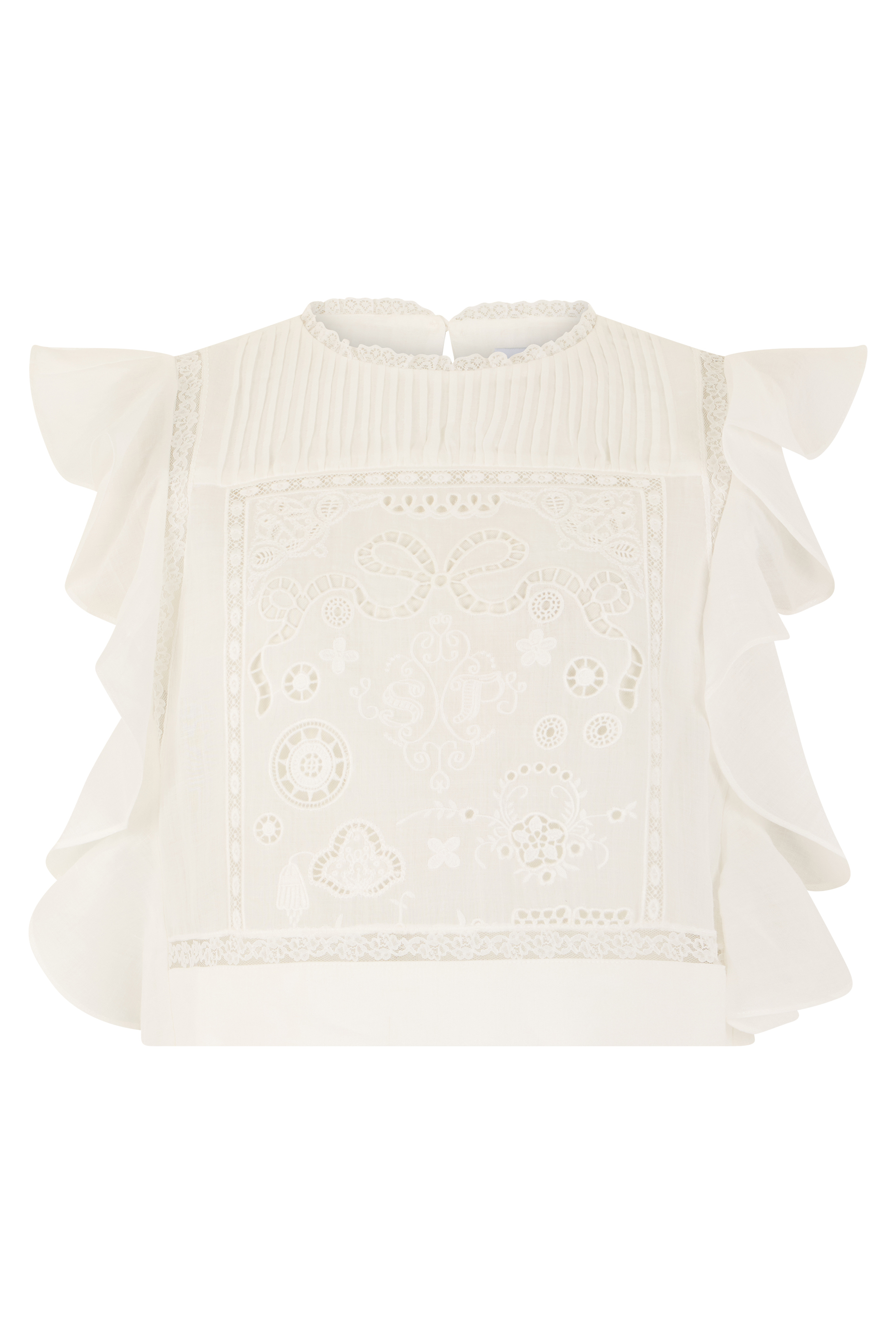 Cotton blouse with short sleeves