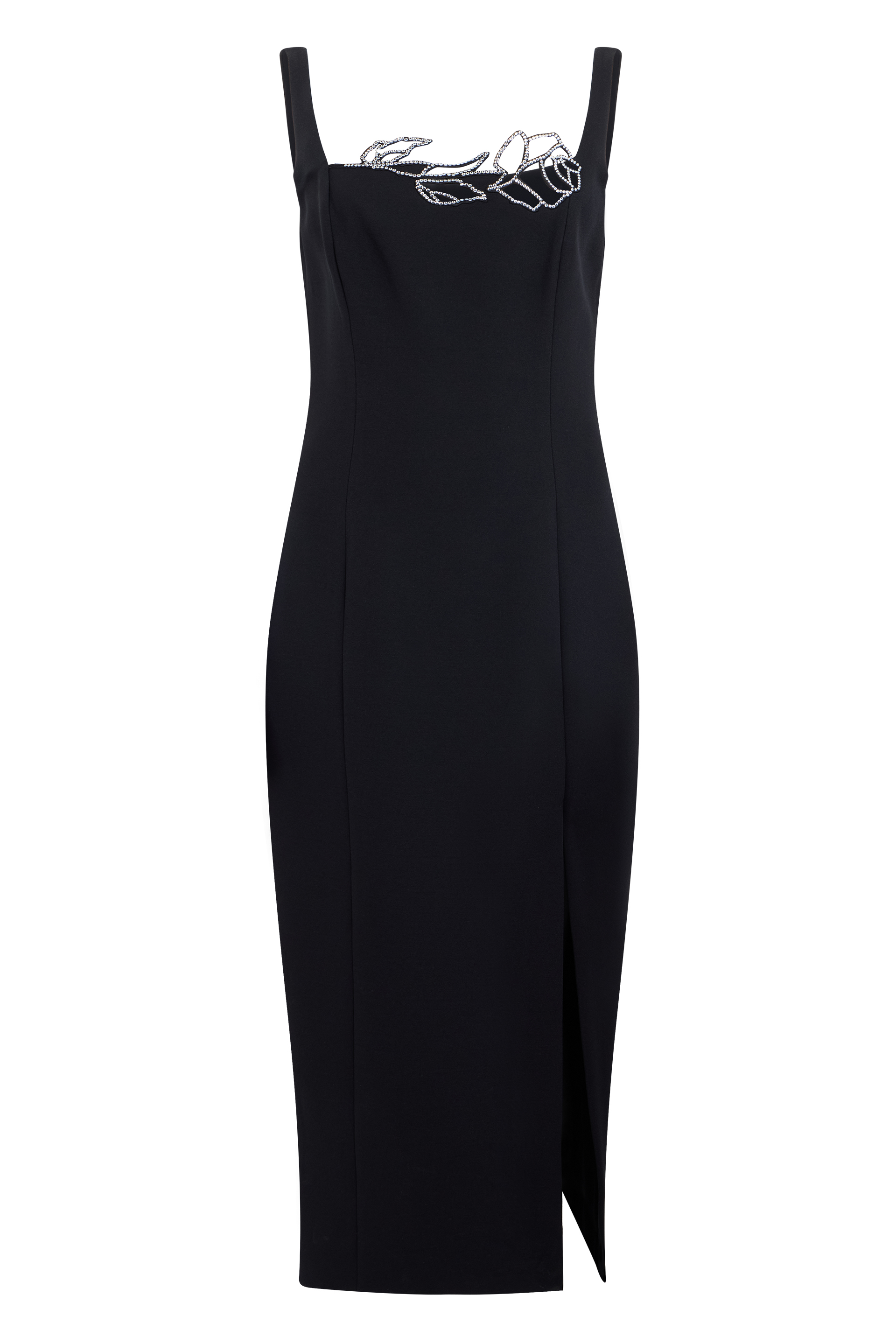 Midi dress with rhinestones