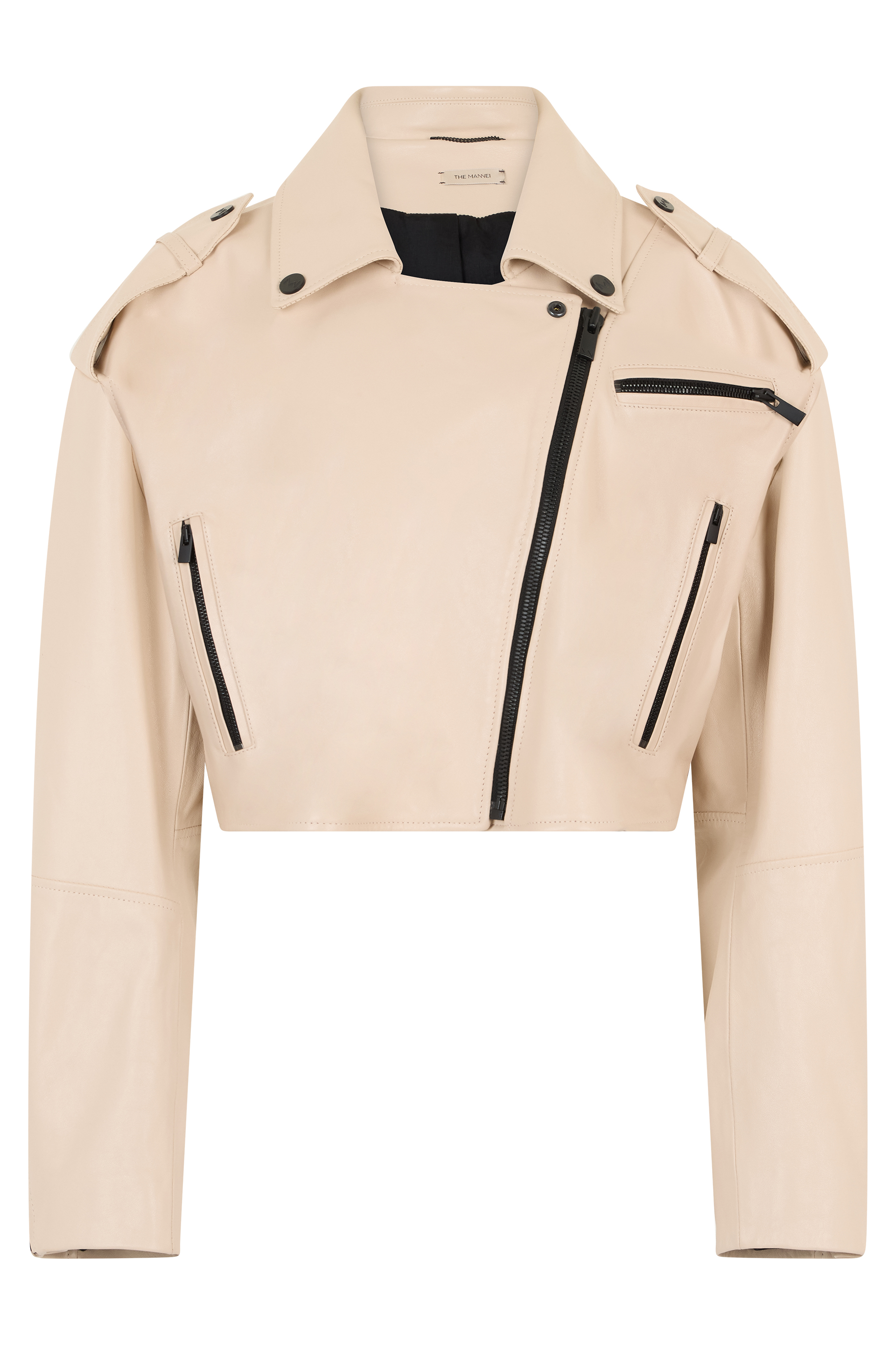 Short leather jacket