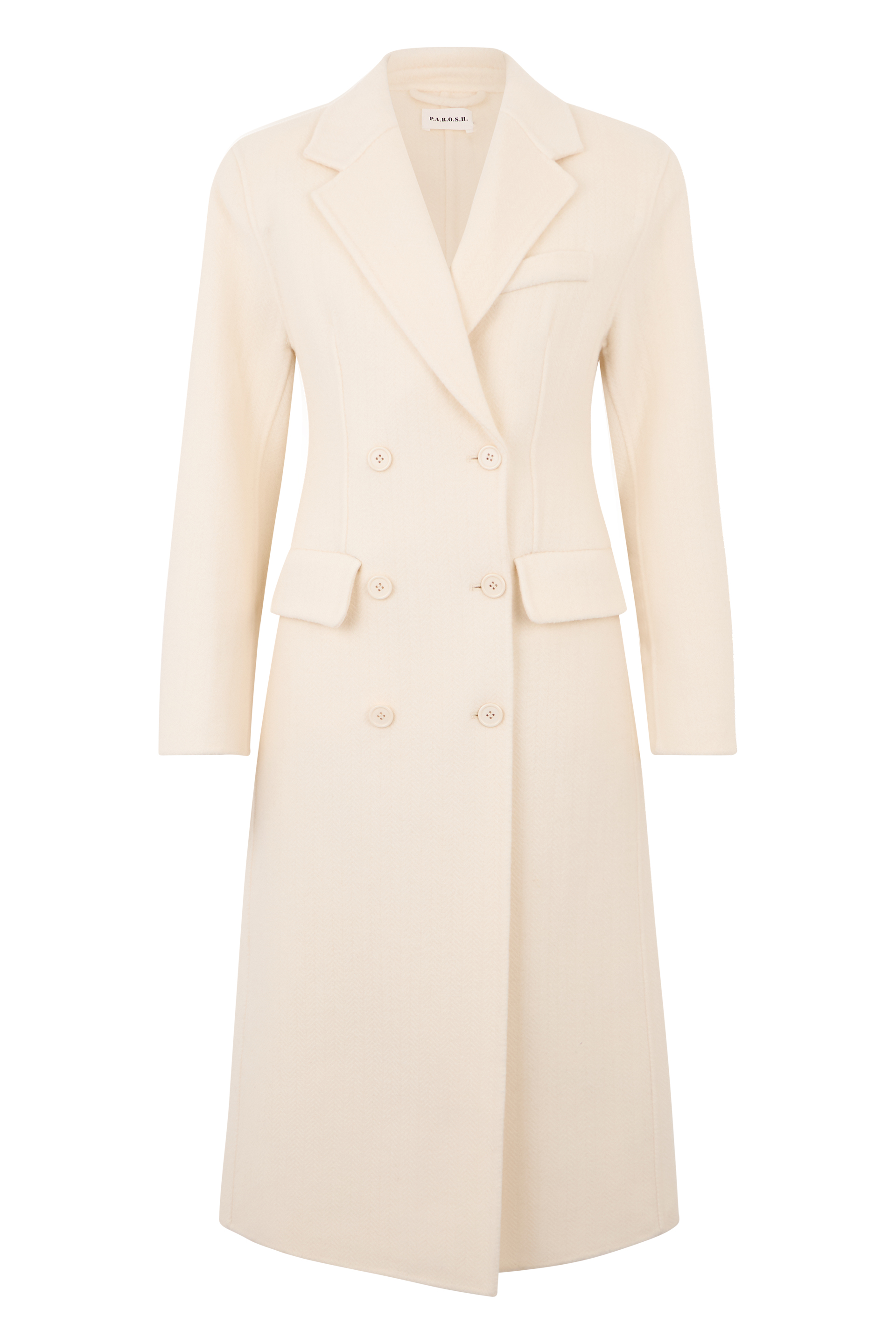 Elegant Cream Coat with Belt and Pocket