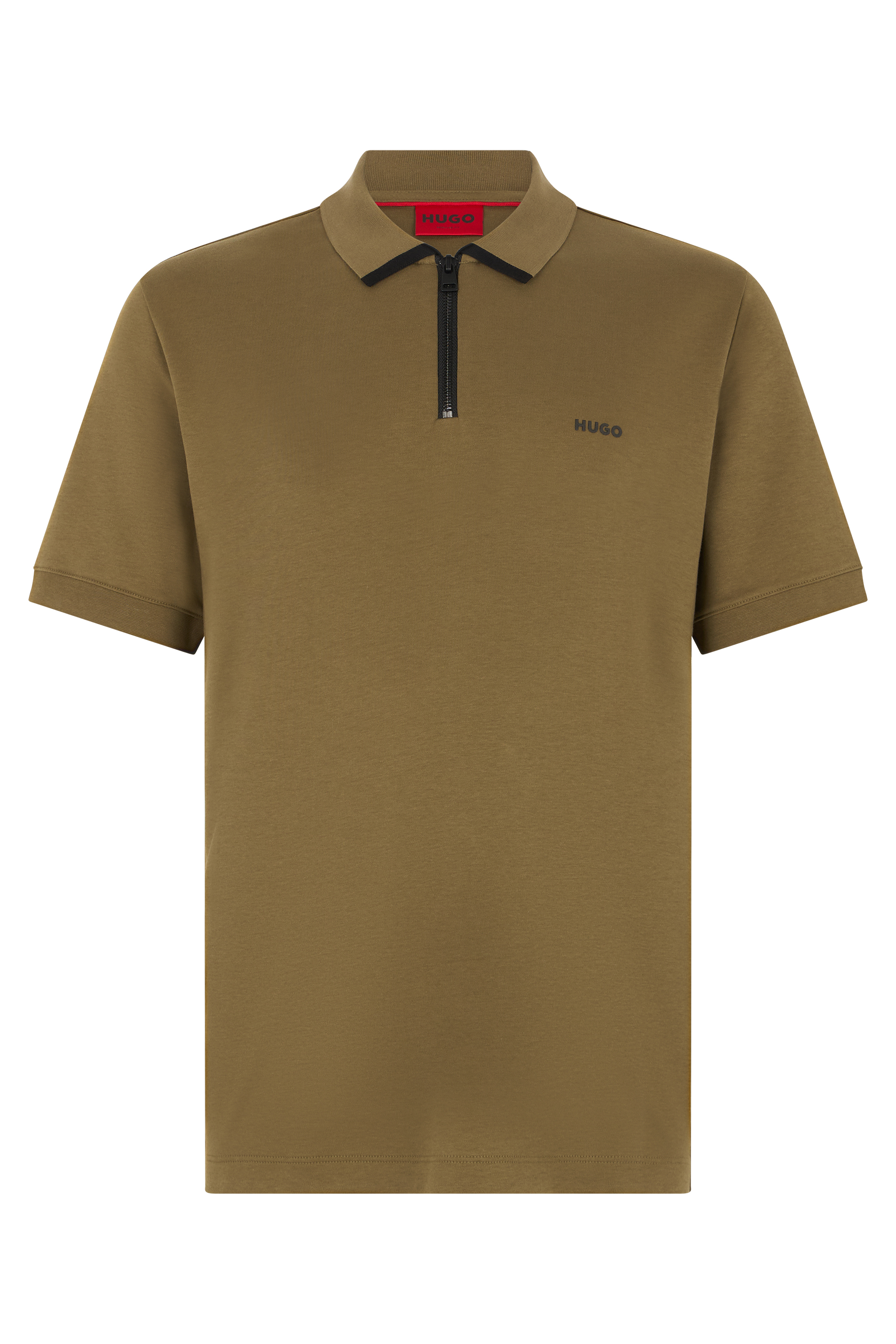 Cotton polo with zipper