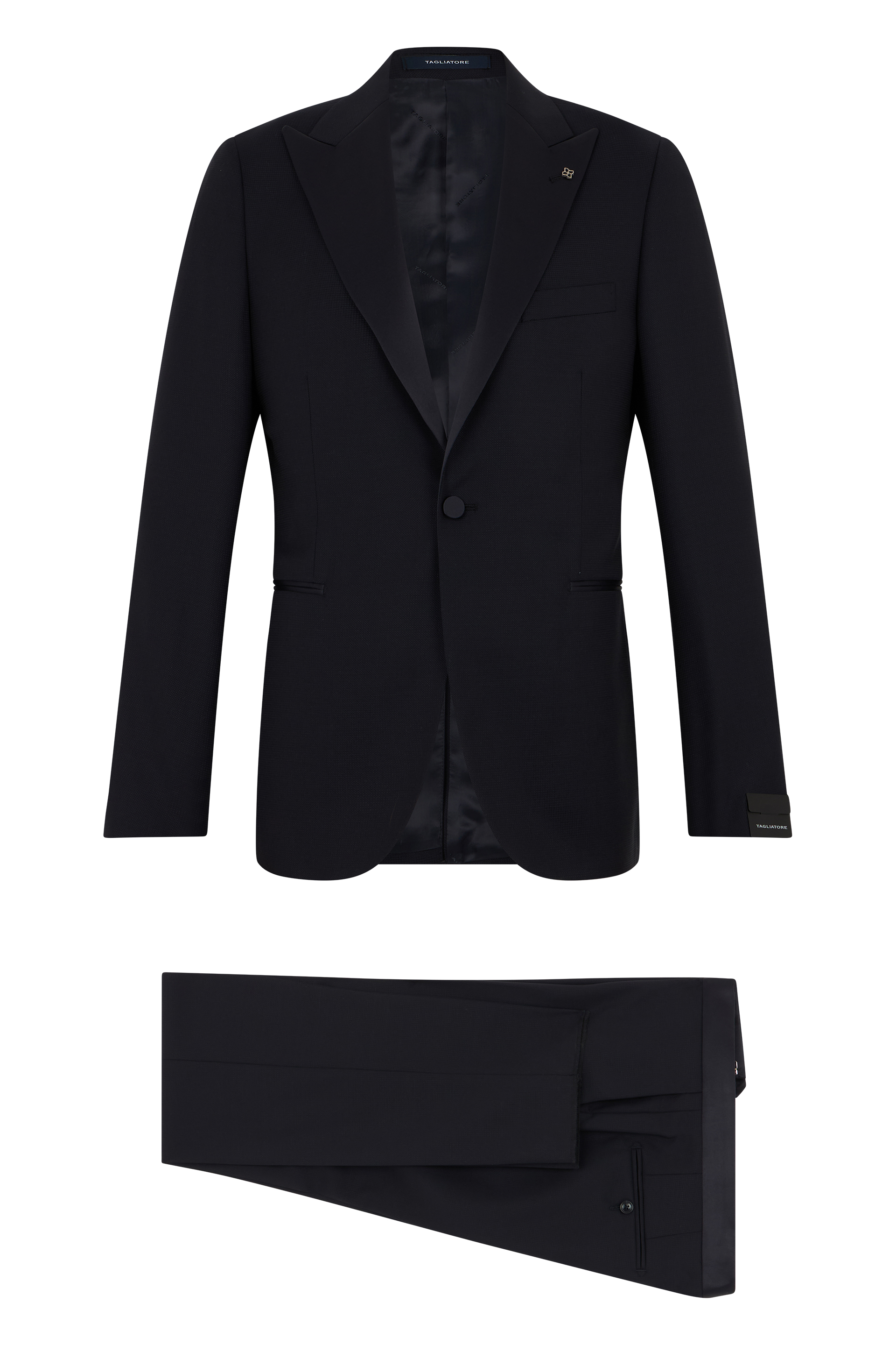 Complete with jacket and pants made of virgin wool