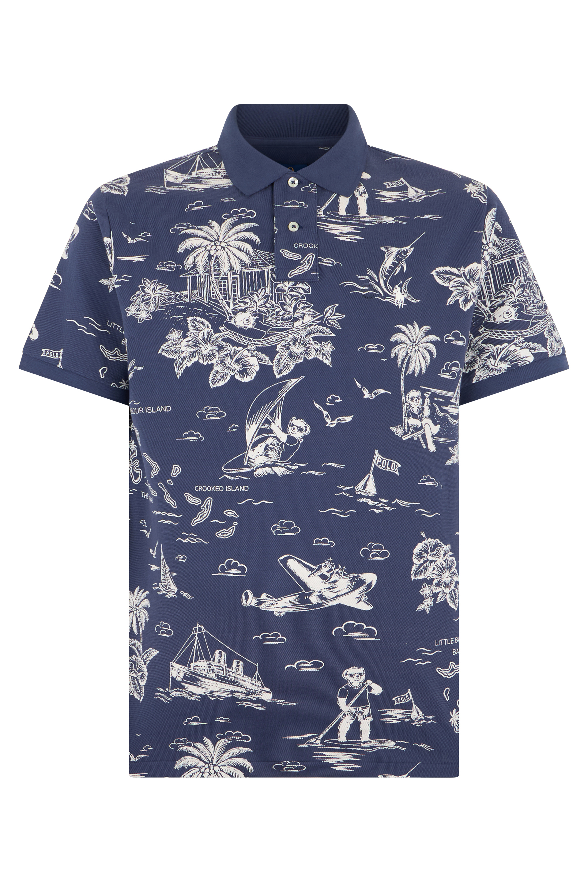 Cotton polo with print
