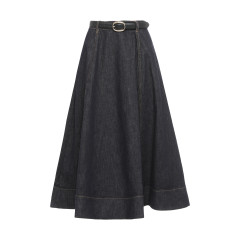 Flared midi dress in denim
