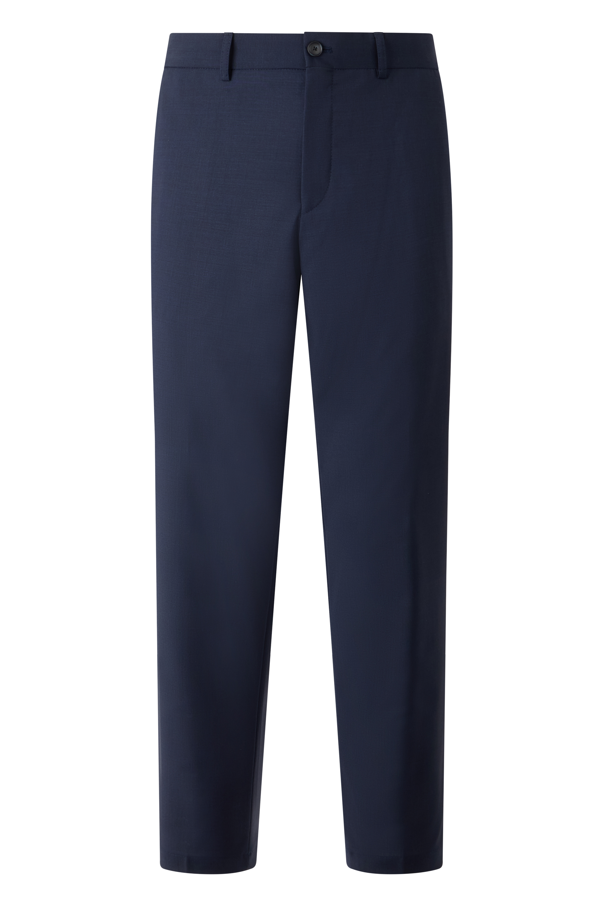 Straight linen-blend trousers