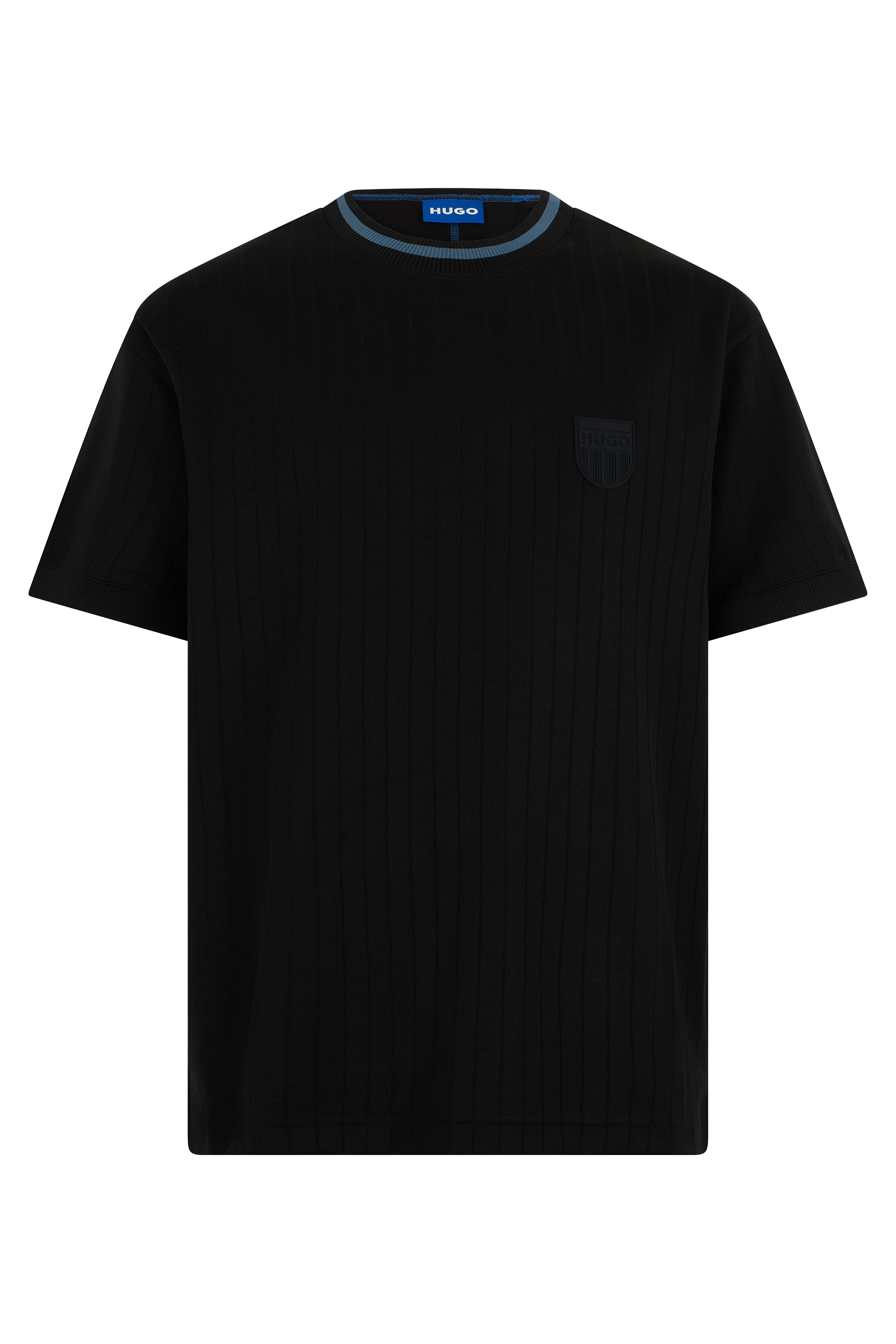T-shirt in mixed cotton with stripes
