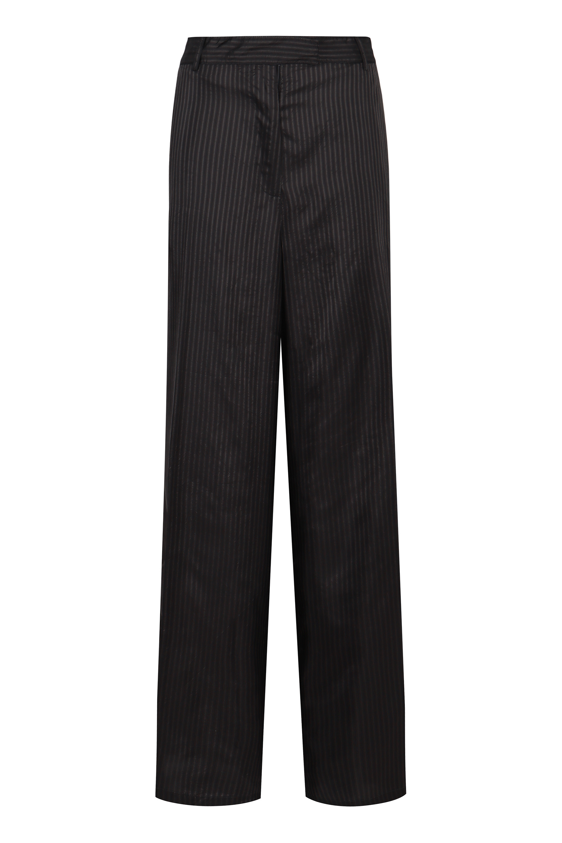 Wide leg striped trousers