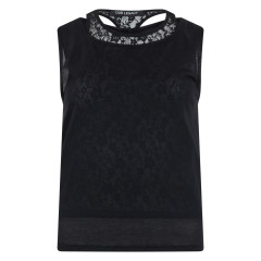 Black Stocking tank top in jersey