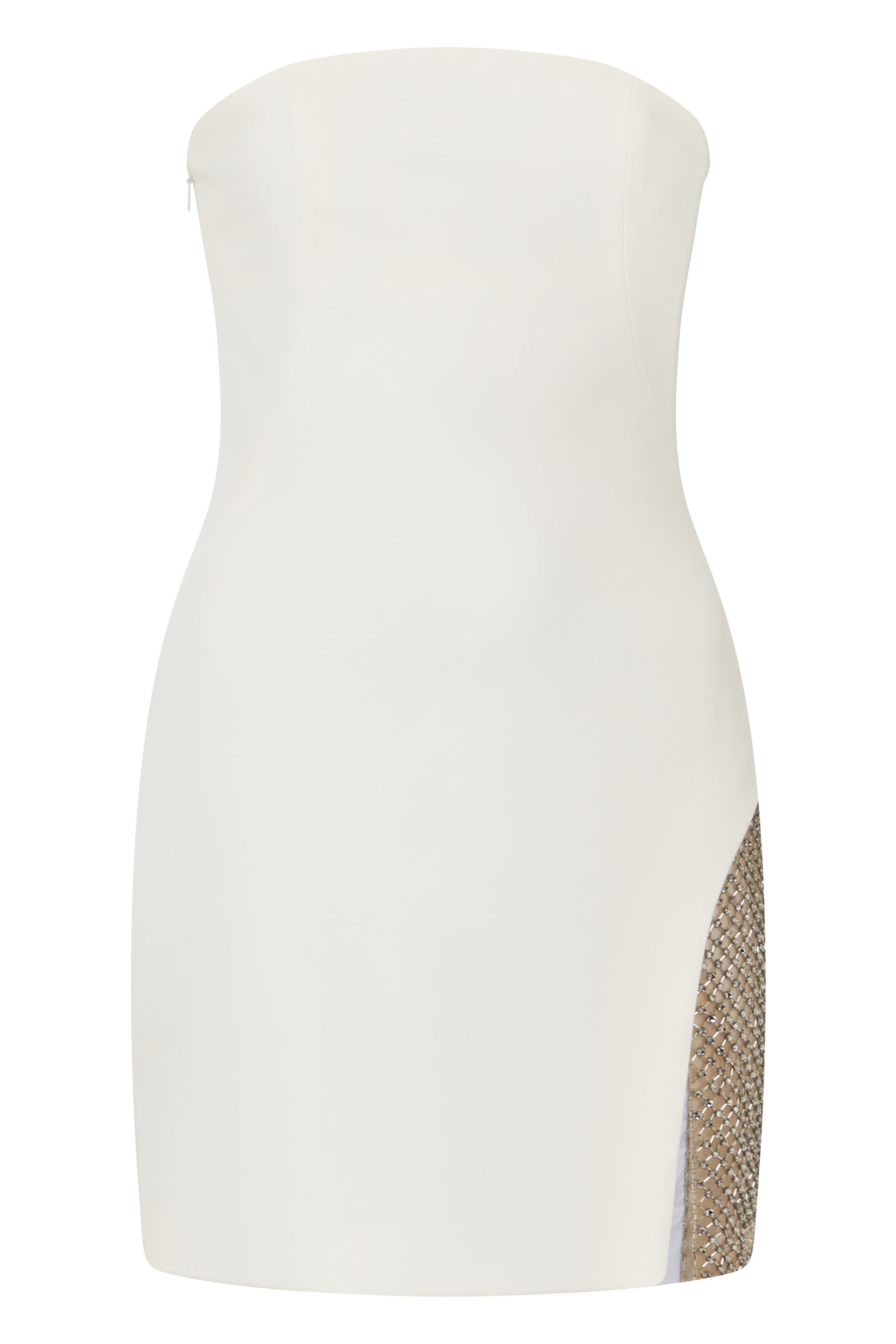 White dress with heart-shaped neckline elegant