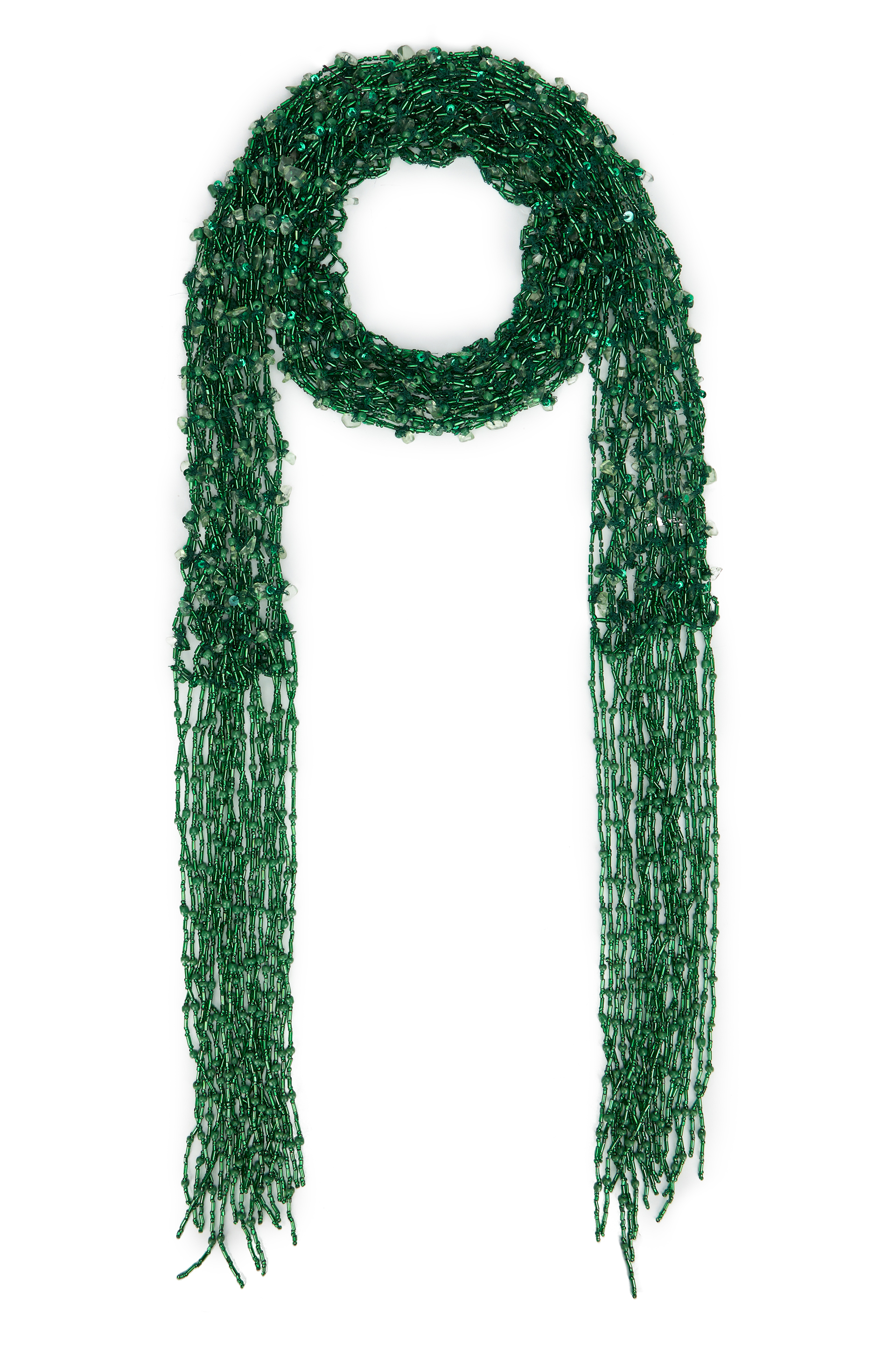 Scarf necklace with beads
