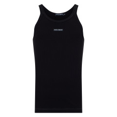 Ribbed tank top with logo