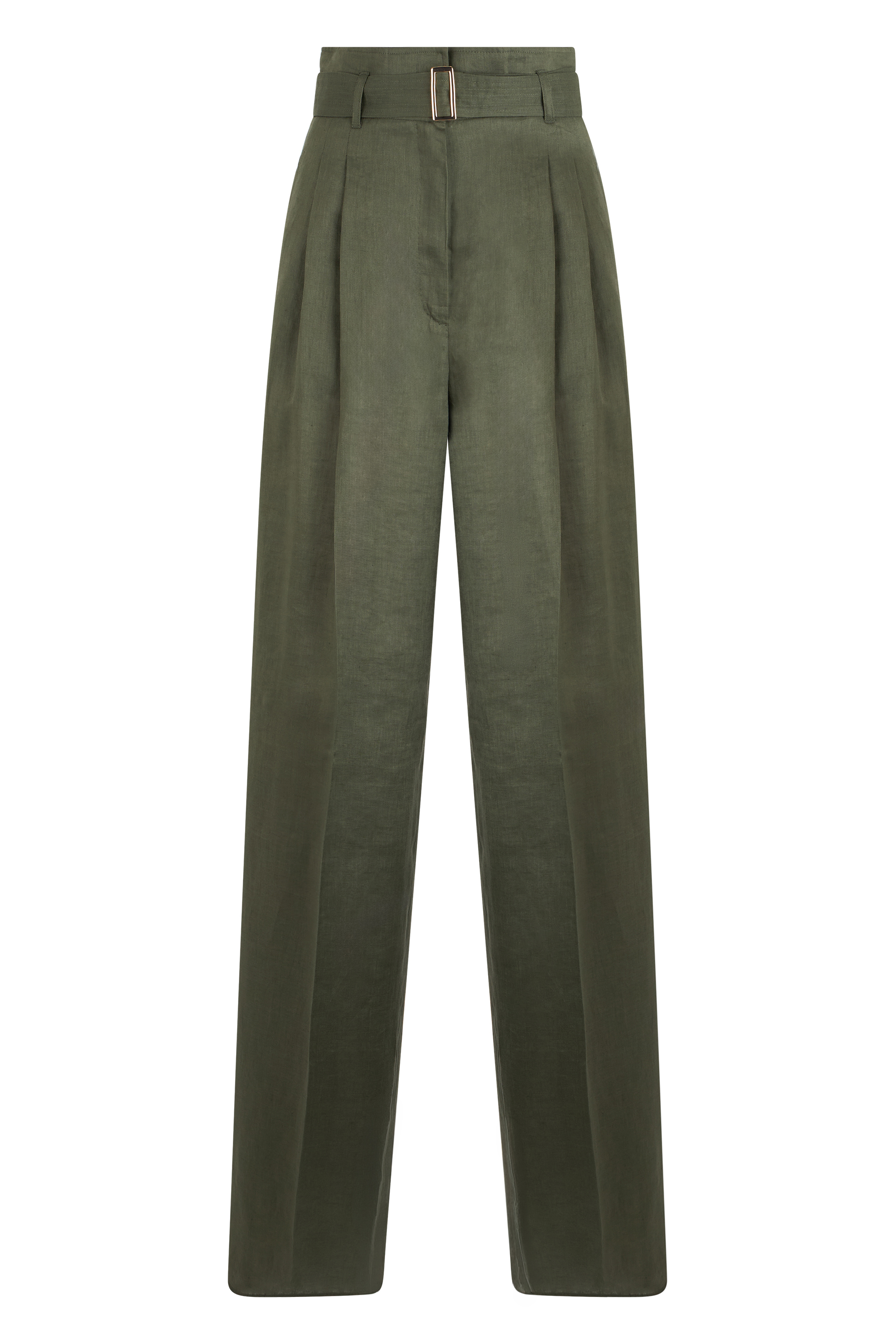 High-waisted pants with belt