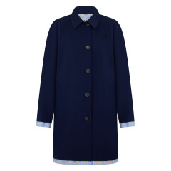 Single-breasted cotton poplin coat