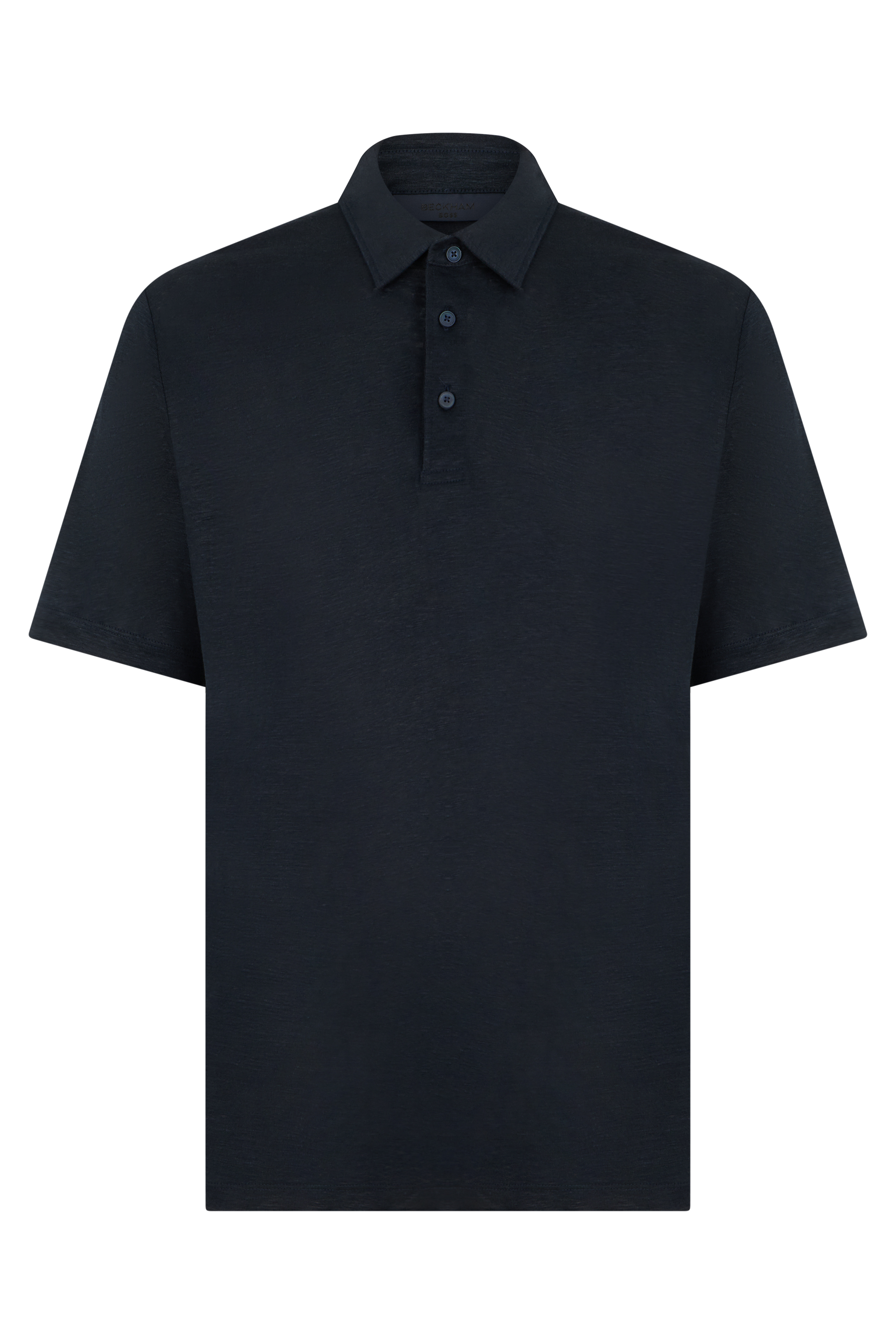 Linen polo with short sleeves