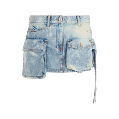 Short cargo skirt in denim