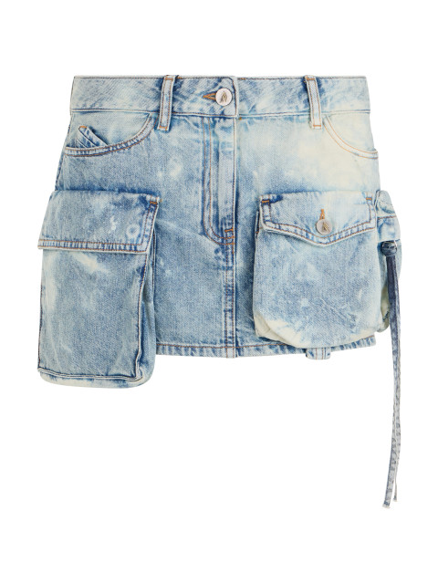 Short cargo skirt in denim