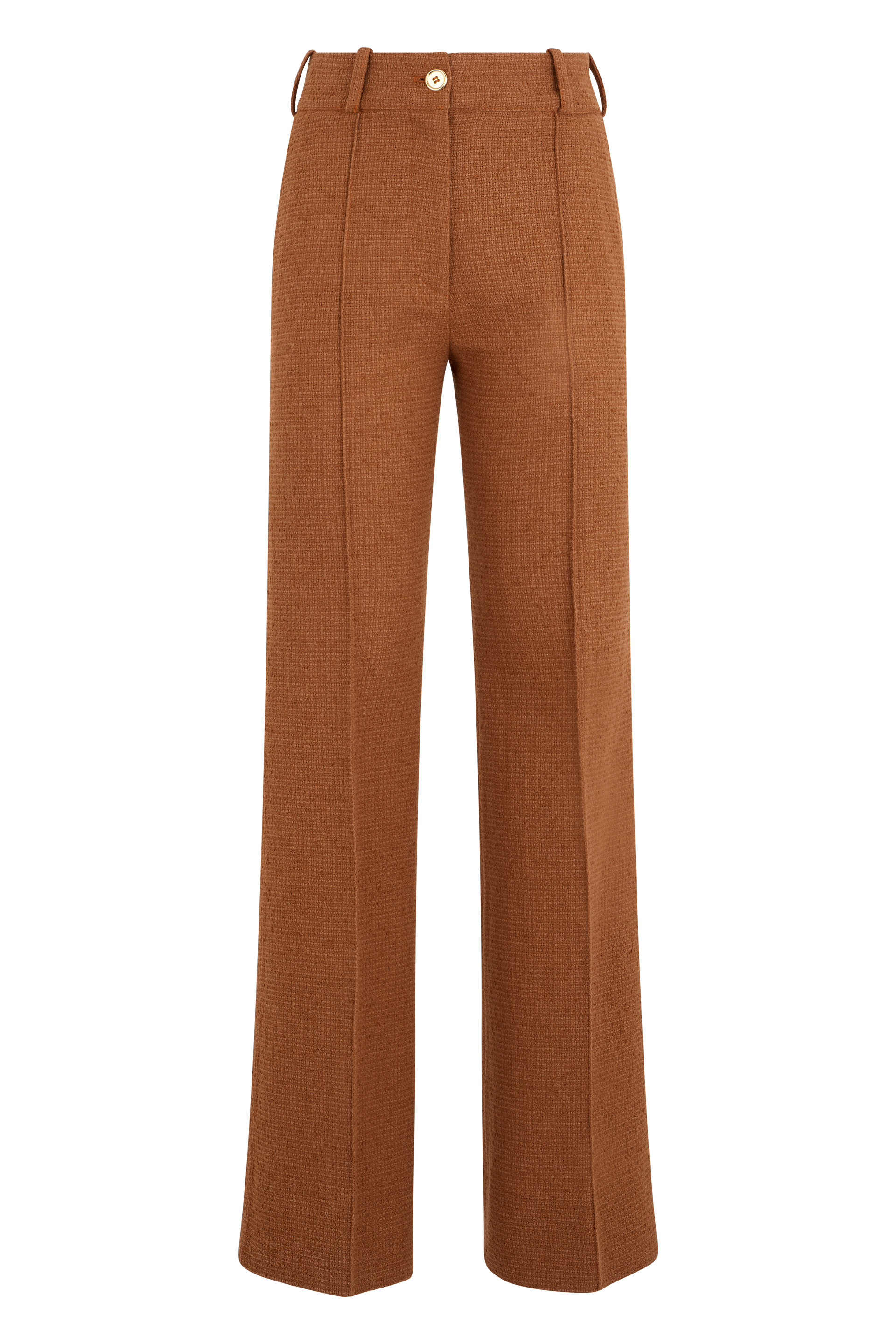 Straight trousers in virgin wool and cotton