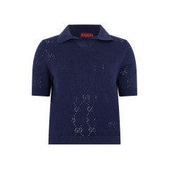 Cotton polo monogram