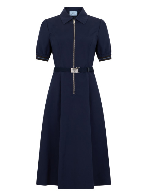 Long cotton dress with belt