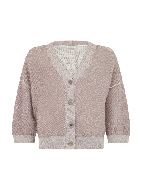 Cardigan in cotton and linen blend