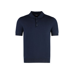 Pleyne knitted cotton polo shirt