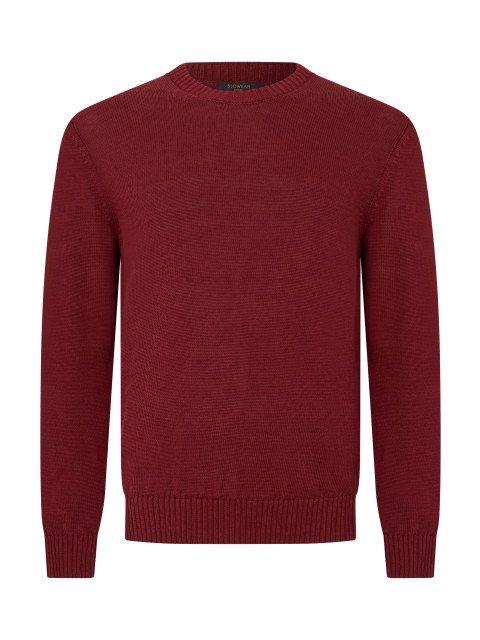 Crew neck sweater in a cotton and linen blend