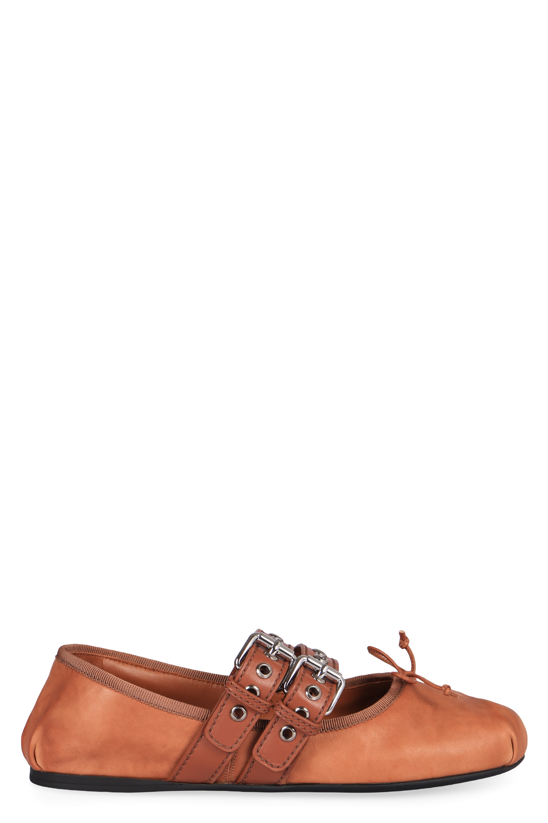 Ballet flats in nappa and calfskin