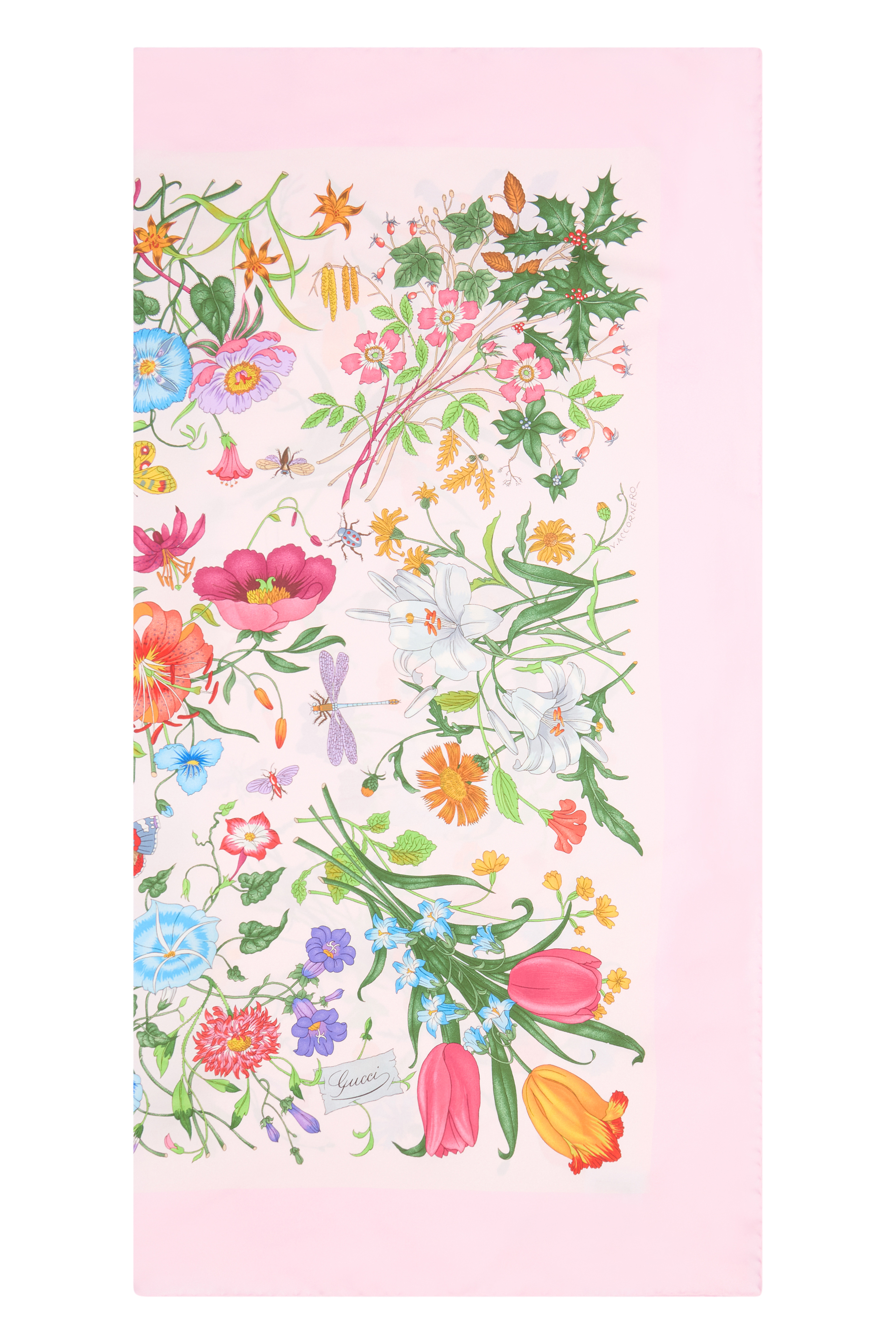 Silk twill printed carré