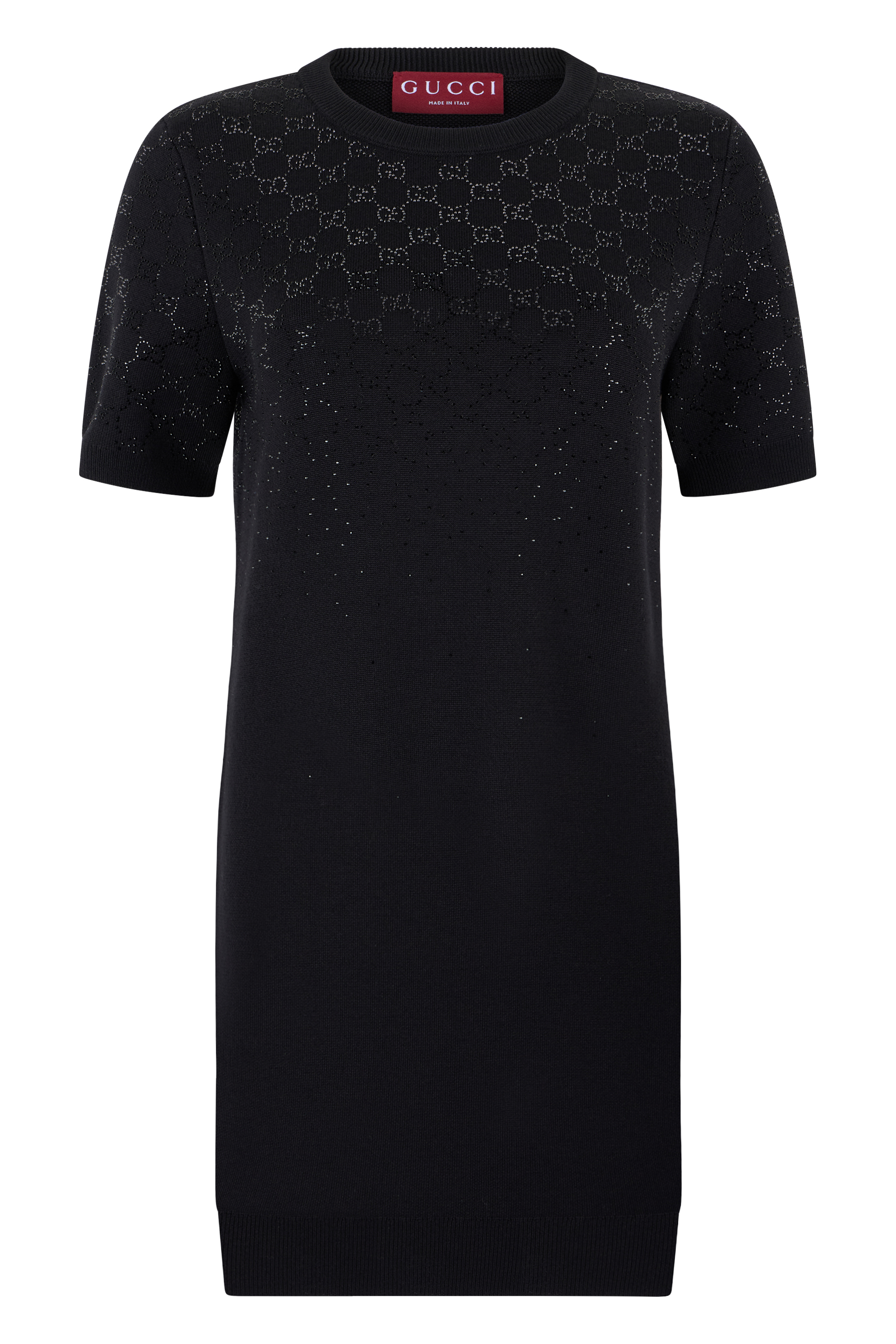 Dress in fine wool with GG crystals