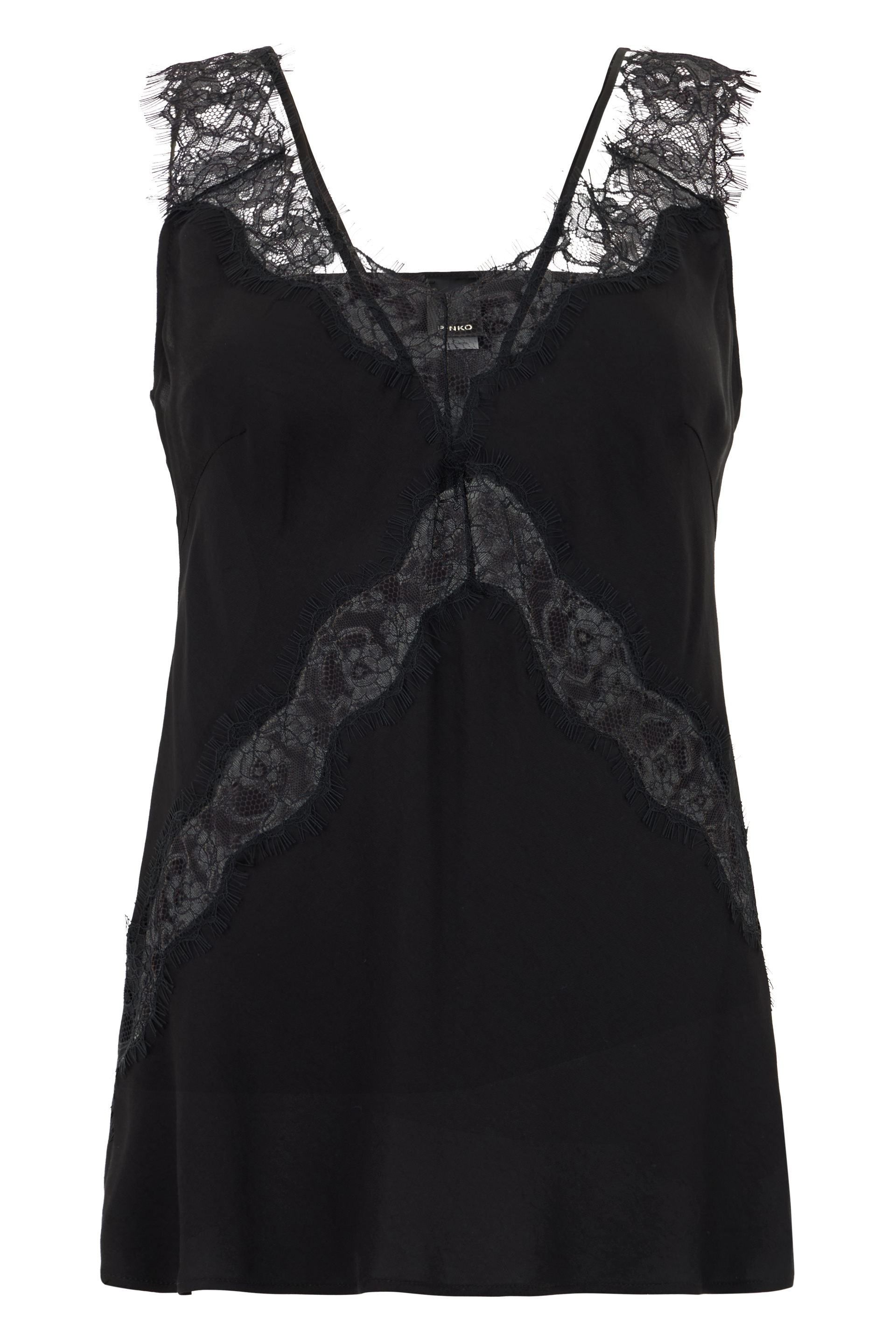 Top with lace embroidery