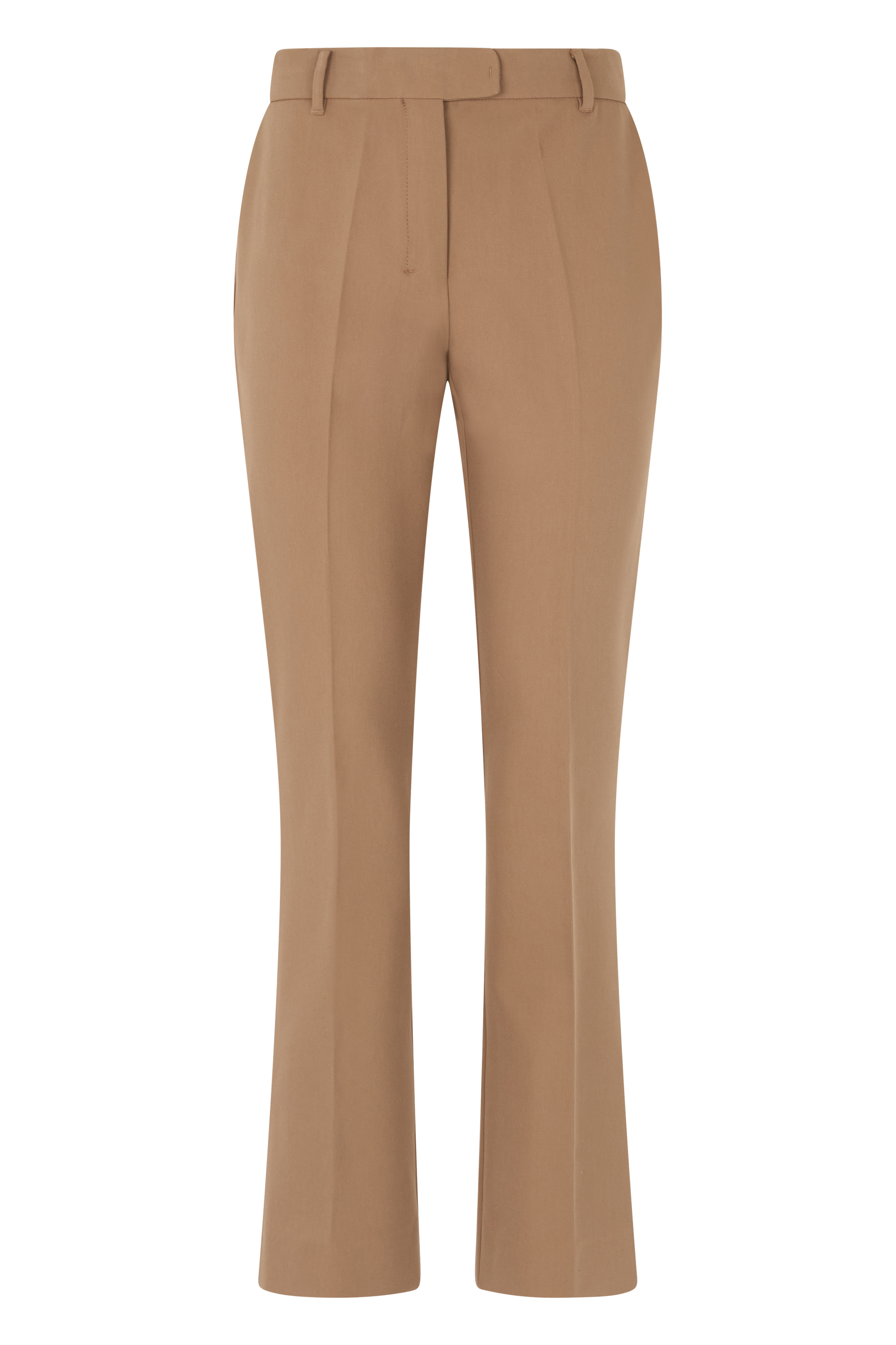 Flared trousers in a cotton, viscose and polyester blend