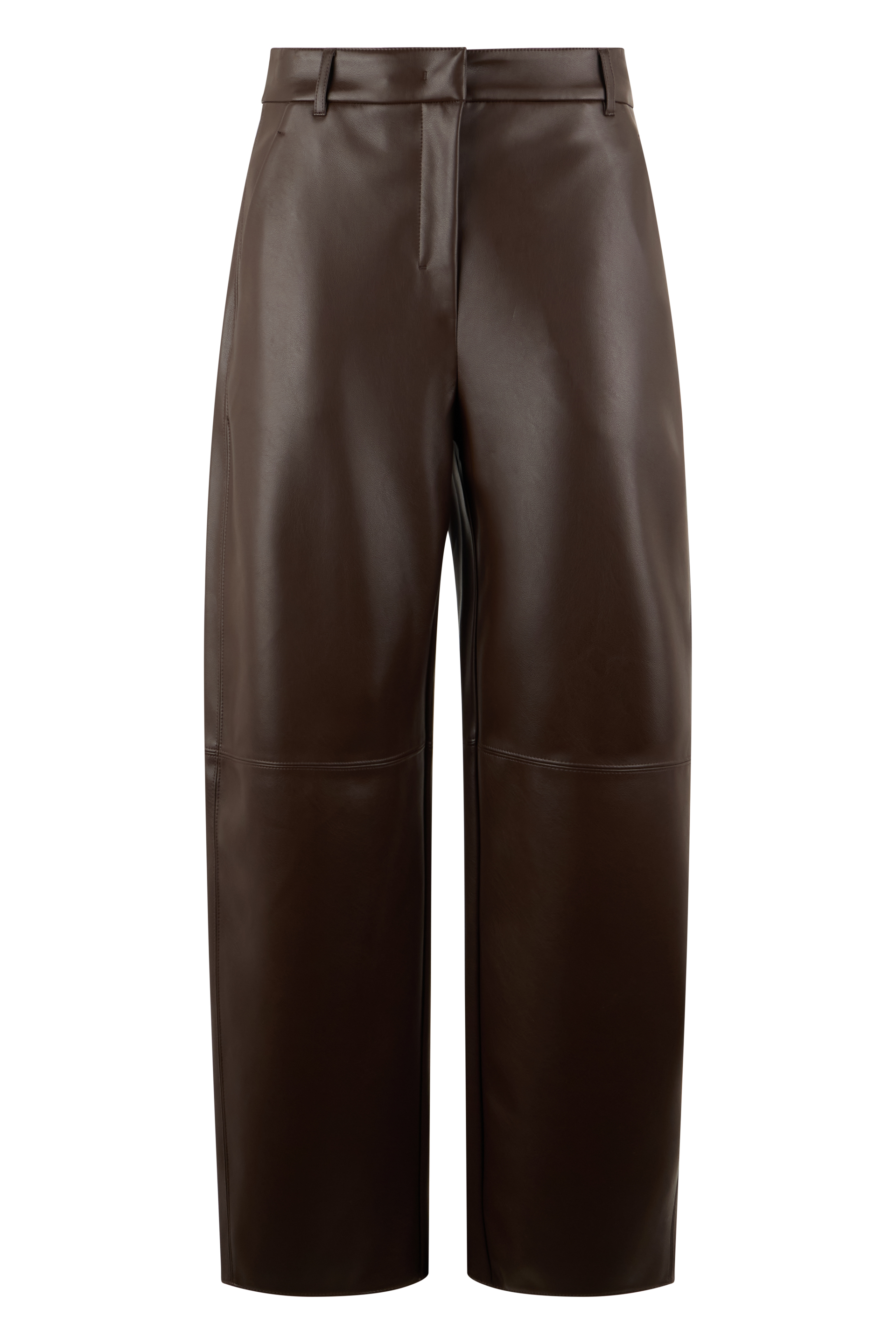 Wide eco-leather pants