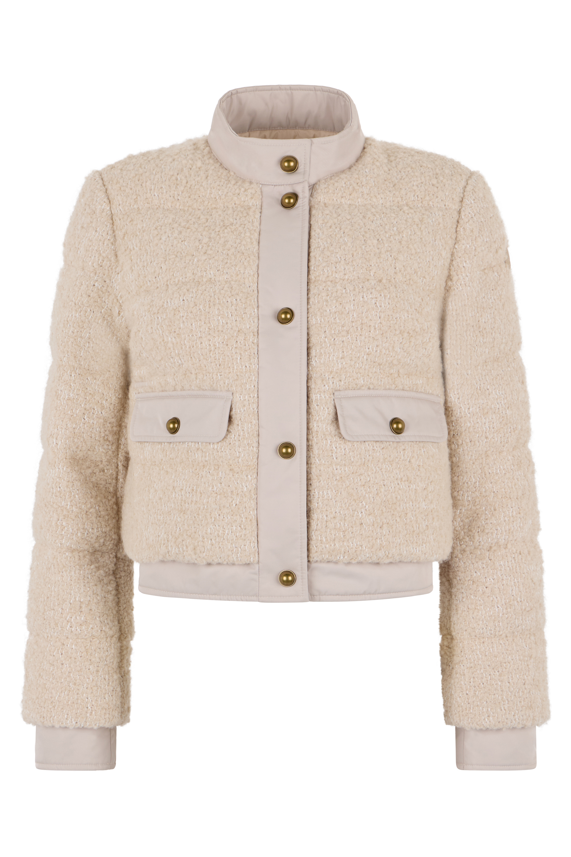 Blandy Short Down Jacket in Wool Blend Boucle