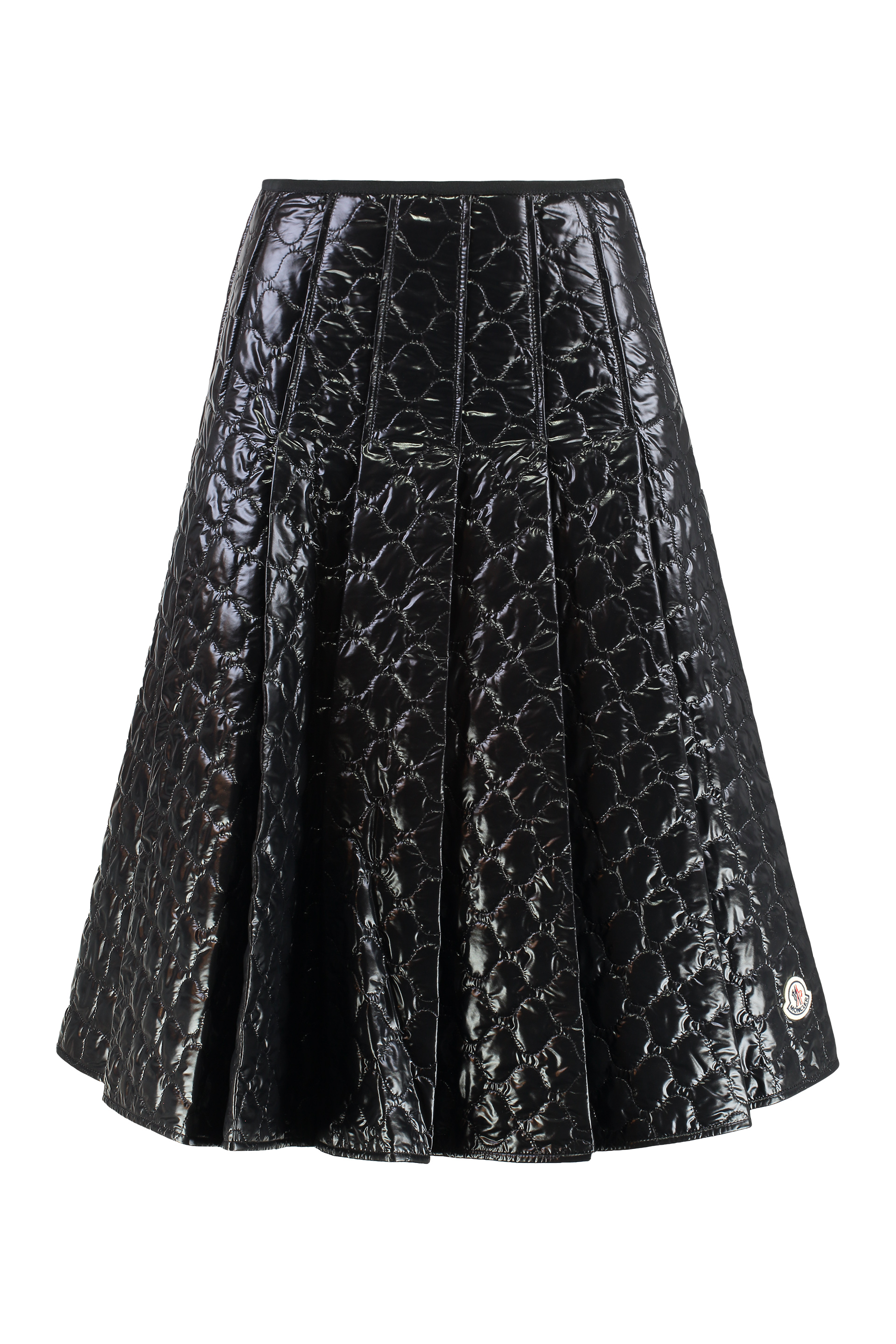 Padded Midi Skirt with Checked Pattern