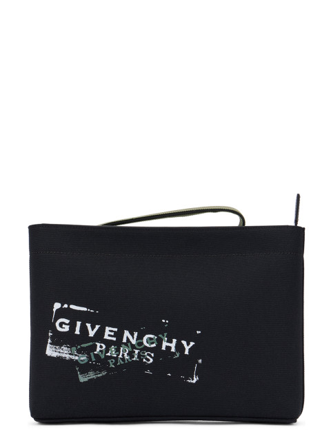 Clutch in cotton with logo