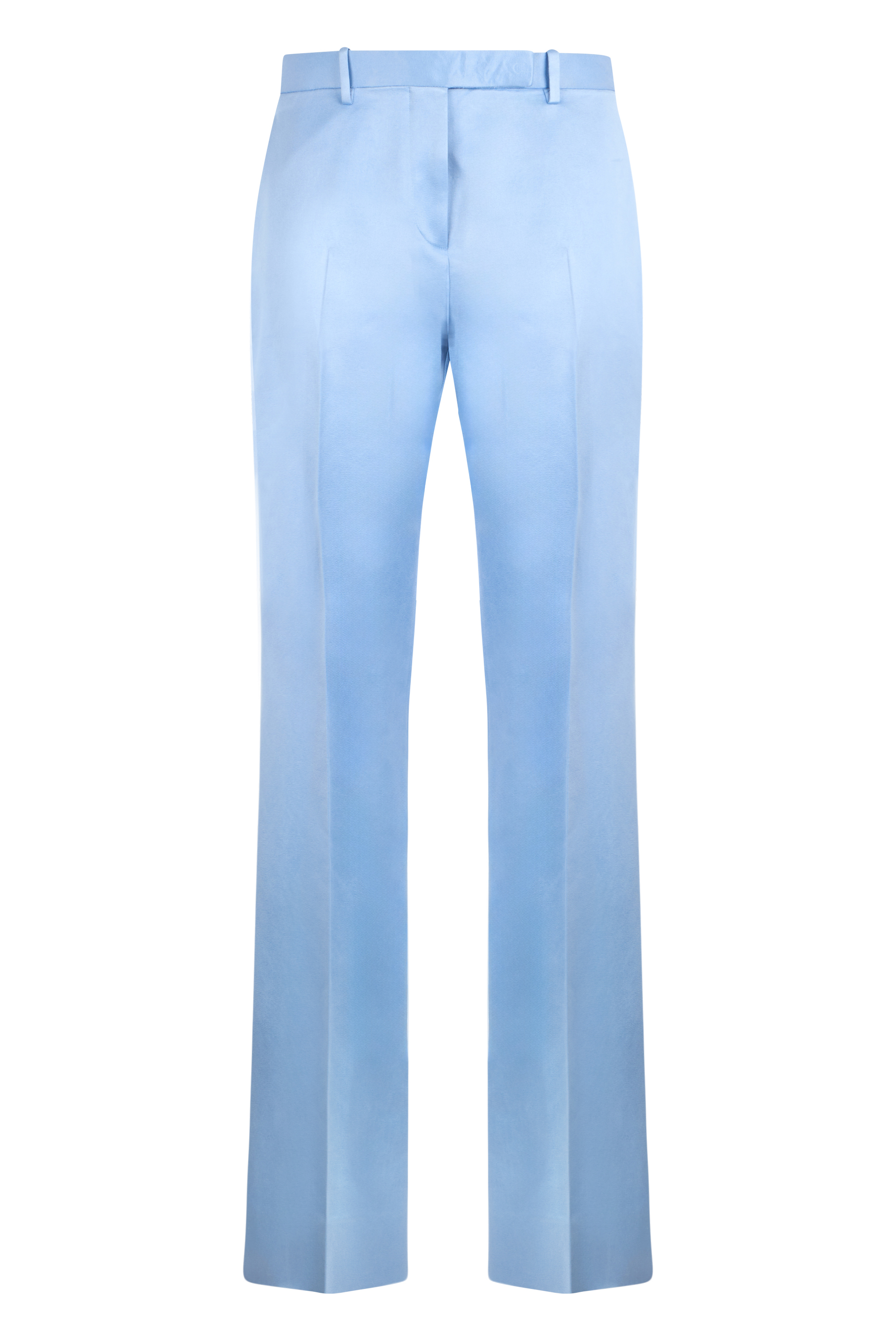 Straight pants in cotton and silk blend
